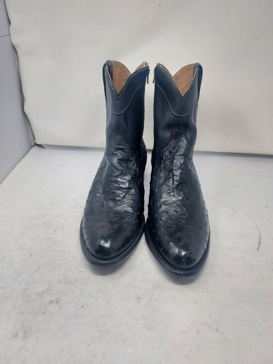 TECOVAS MENS Onyx Black Dean Ostrich Zip Cowboy Boot main image 9